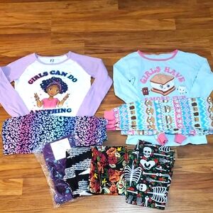 Girl's Size 14 PJ And Lularoe Leggings Lot